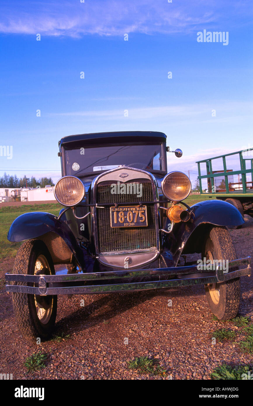 Ein 1930 Ford Oldtimer auf dem Display an das "Fort Nelson" Heritage Museum in Norden von British Columbia Kanada Stockfoto
