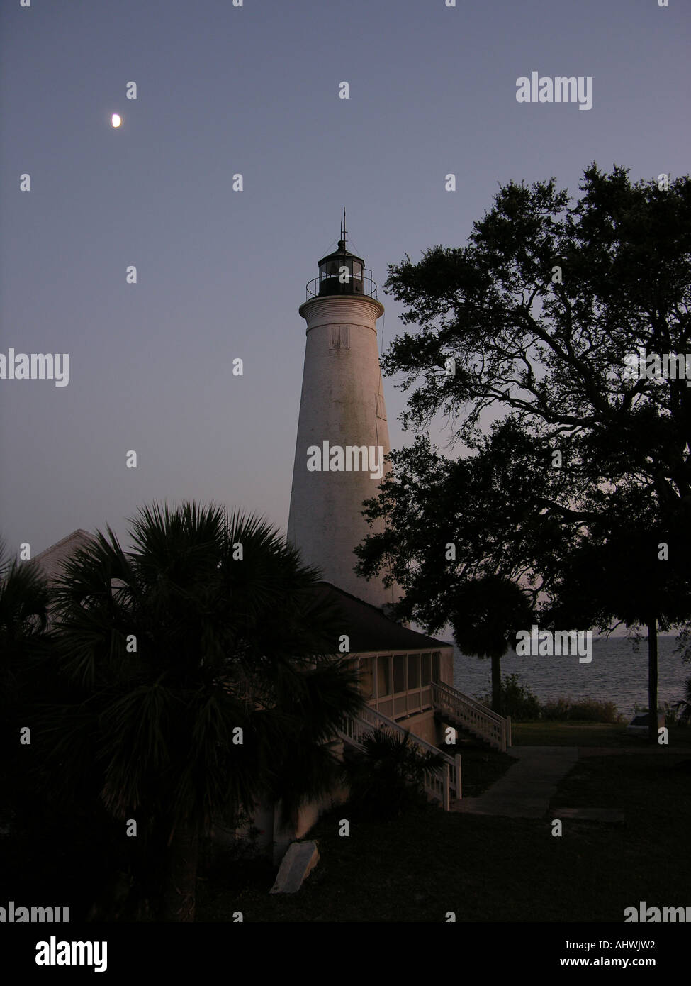 Mondaufgang, St. Marks National Wildlife Refuge, Florida, USA Stockfoto