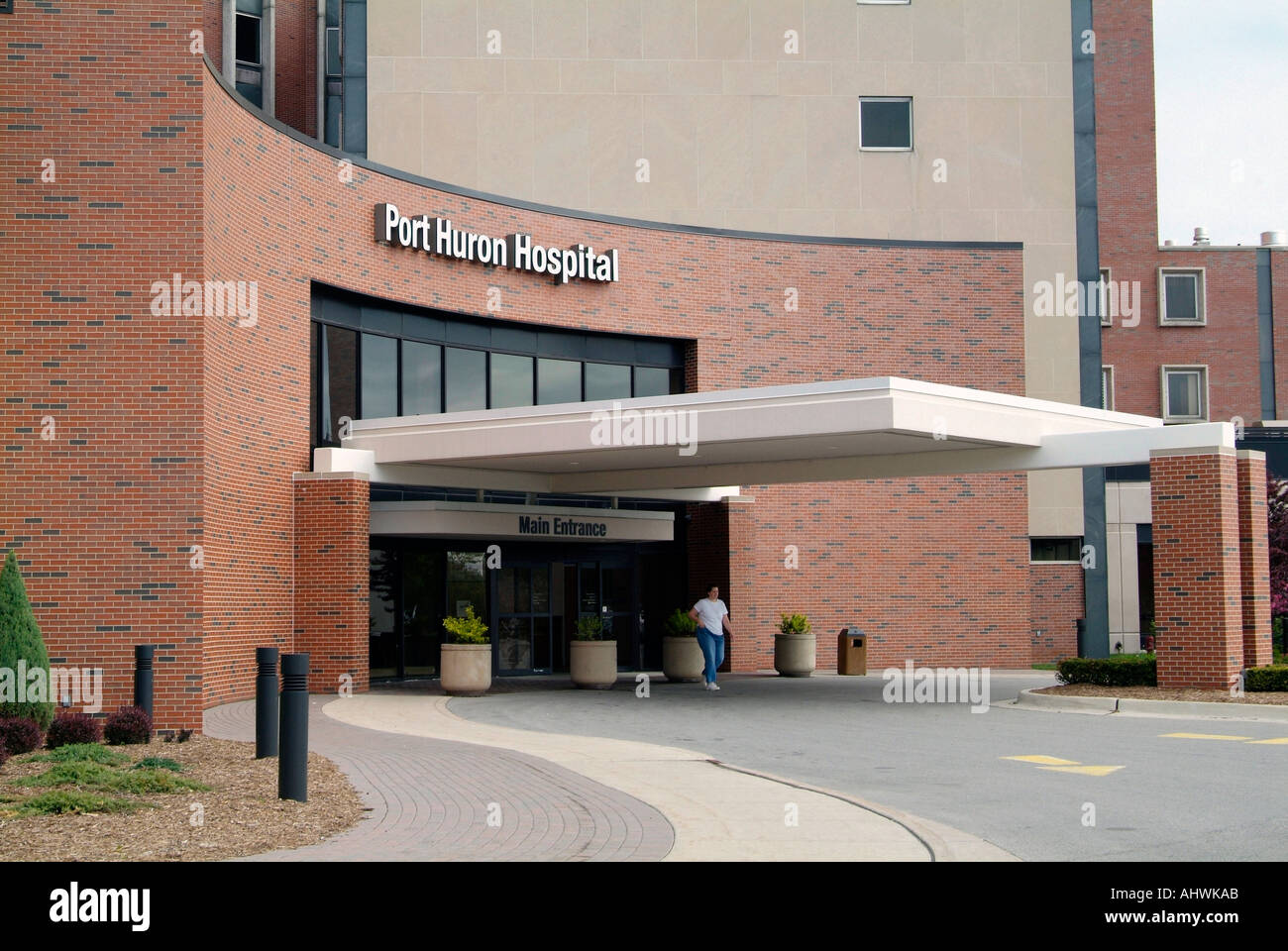 Emergency Room Eingang in ein Krankenhaus Port Huron, Michigan Stockfoto