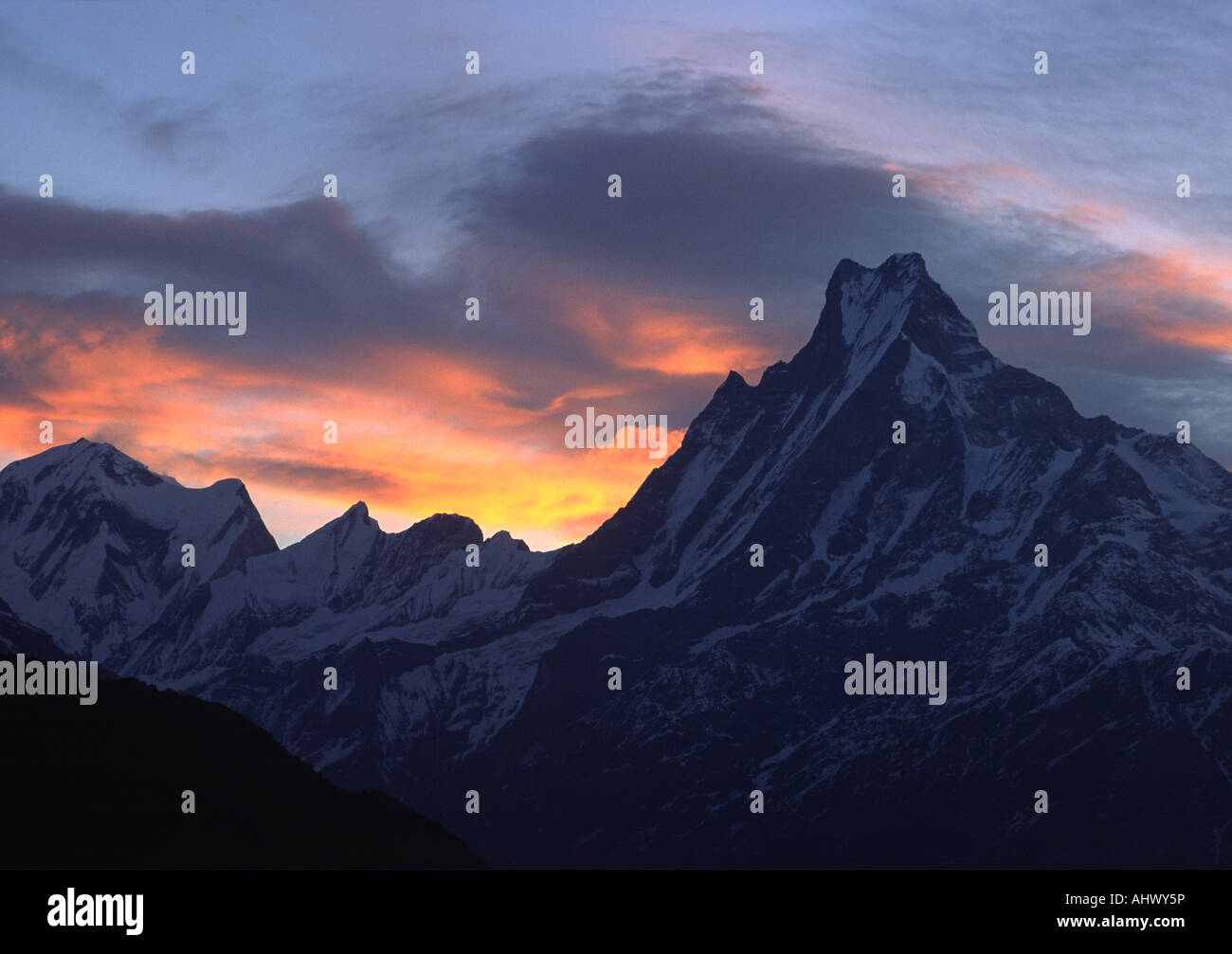 Anzeigen Sunrise, Nepal Stockfoto