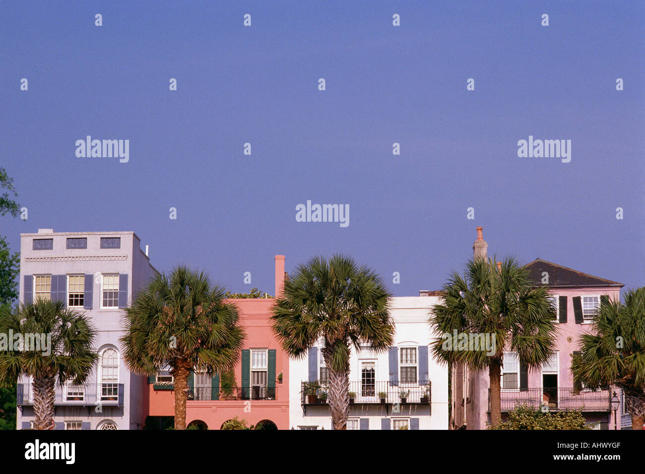 Bunten historischen Häuser in Charleston SC Stockfoto