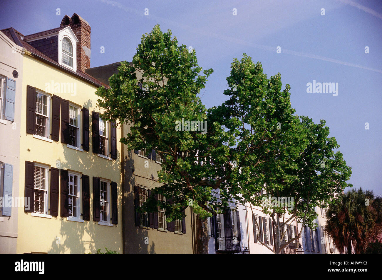 Zeile Häuser in Charleston SC Stockfoto