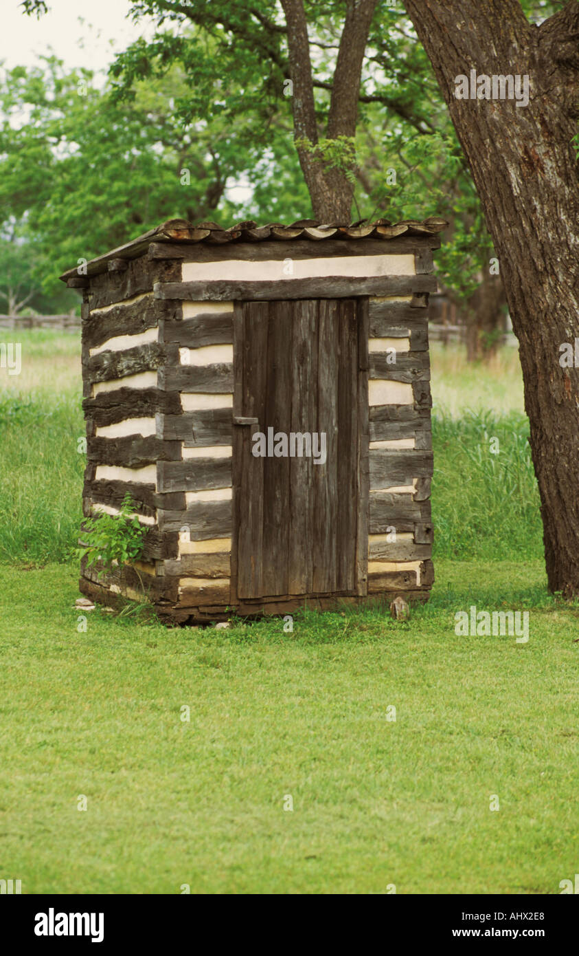 Johnson City Texas USA Präsident Lyndon Baines Johnson s Boyhood Home Johnson Siedlung Privvy Nebengebäude Stockfoto