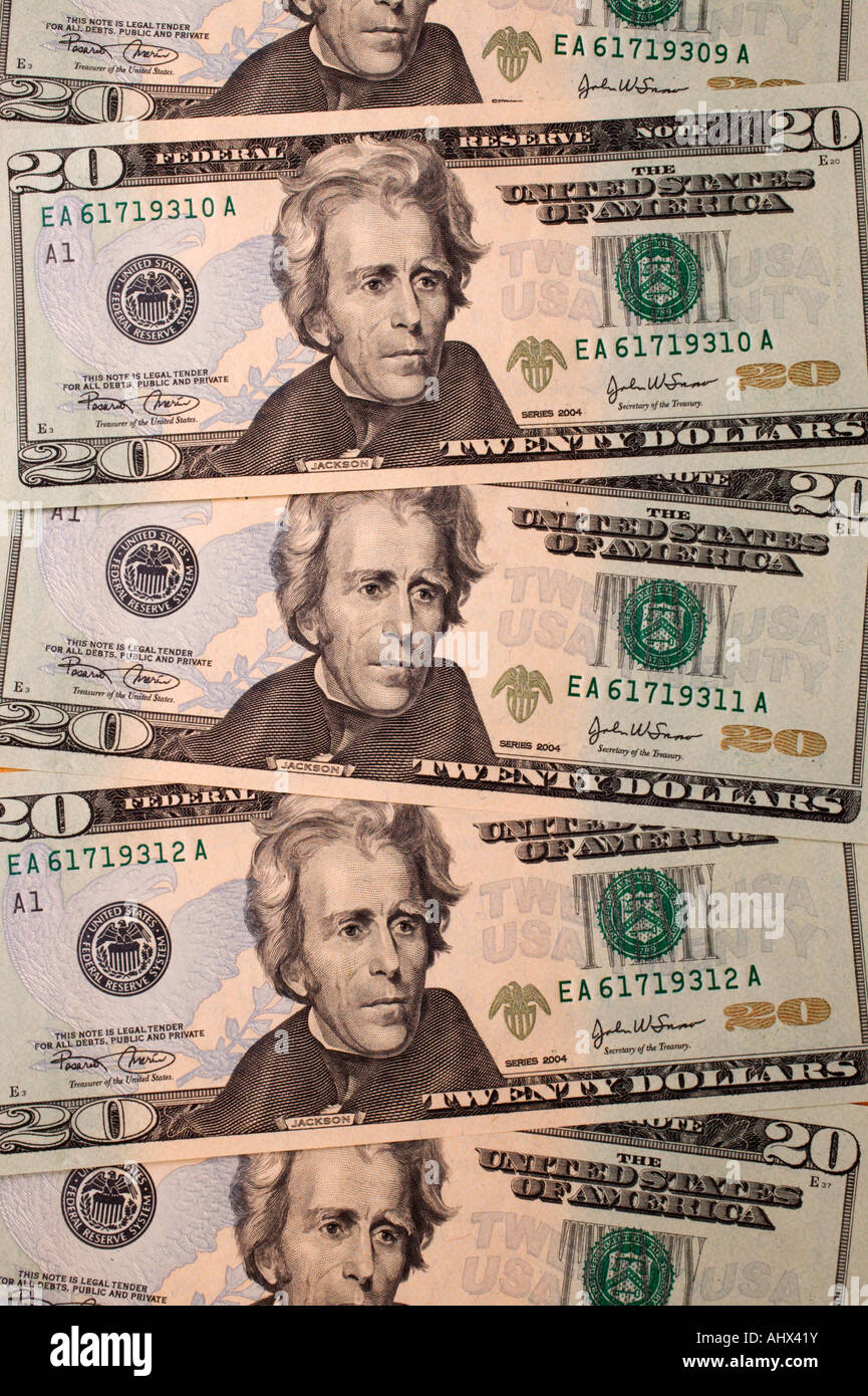 neue 20-Dollar-Scheine Stockfoto