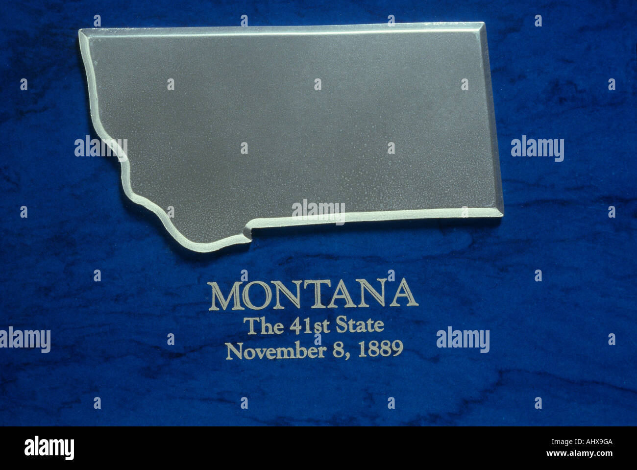 Silberne Karte von Montana Stockfoto