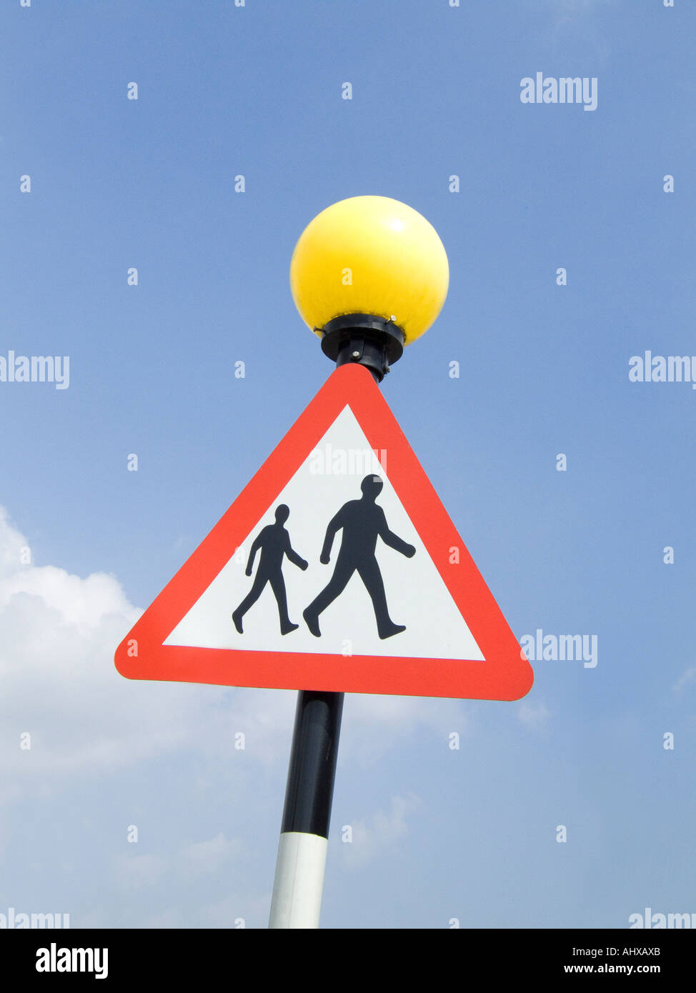 Benard Bake, Fußgänger Schild befestigt Stockfoto