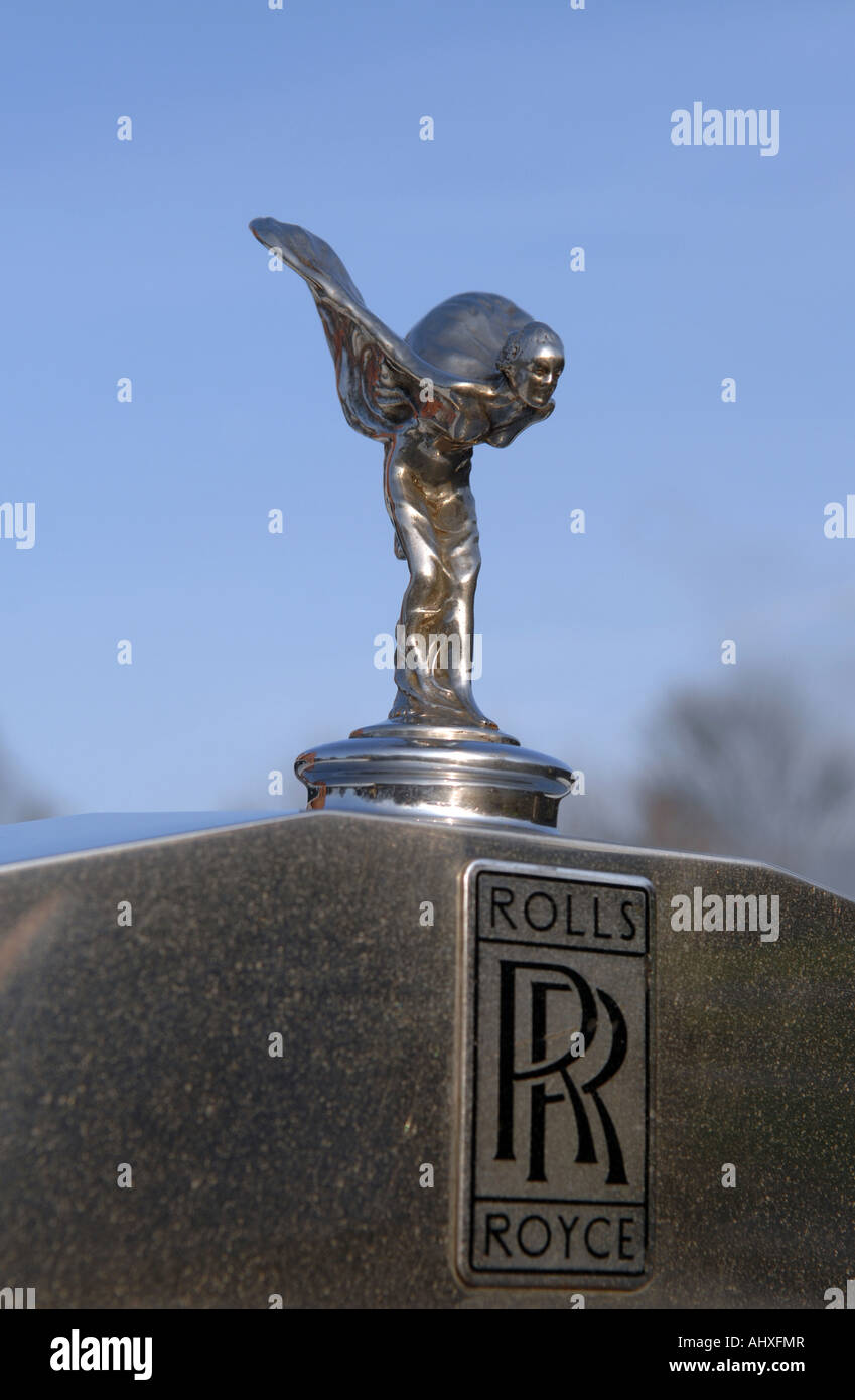 Rolls-Royce-Abzeichen und statue Stockfoto
