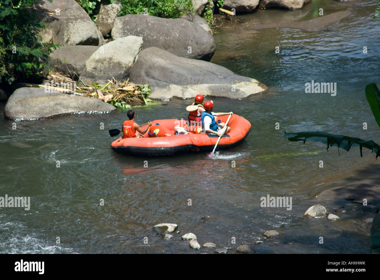 Rafting Fluss Ayung Schlucht Ubud Bali Indonesien Stockfoto