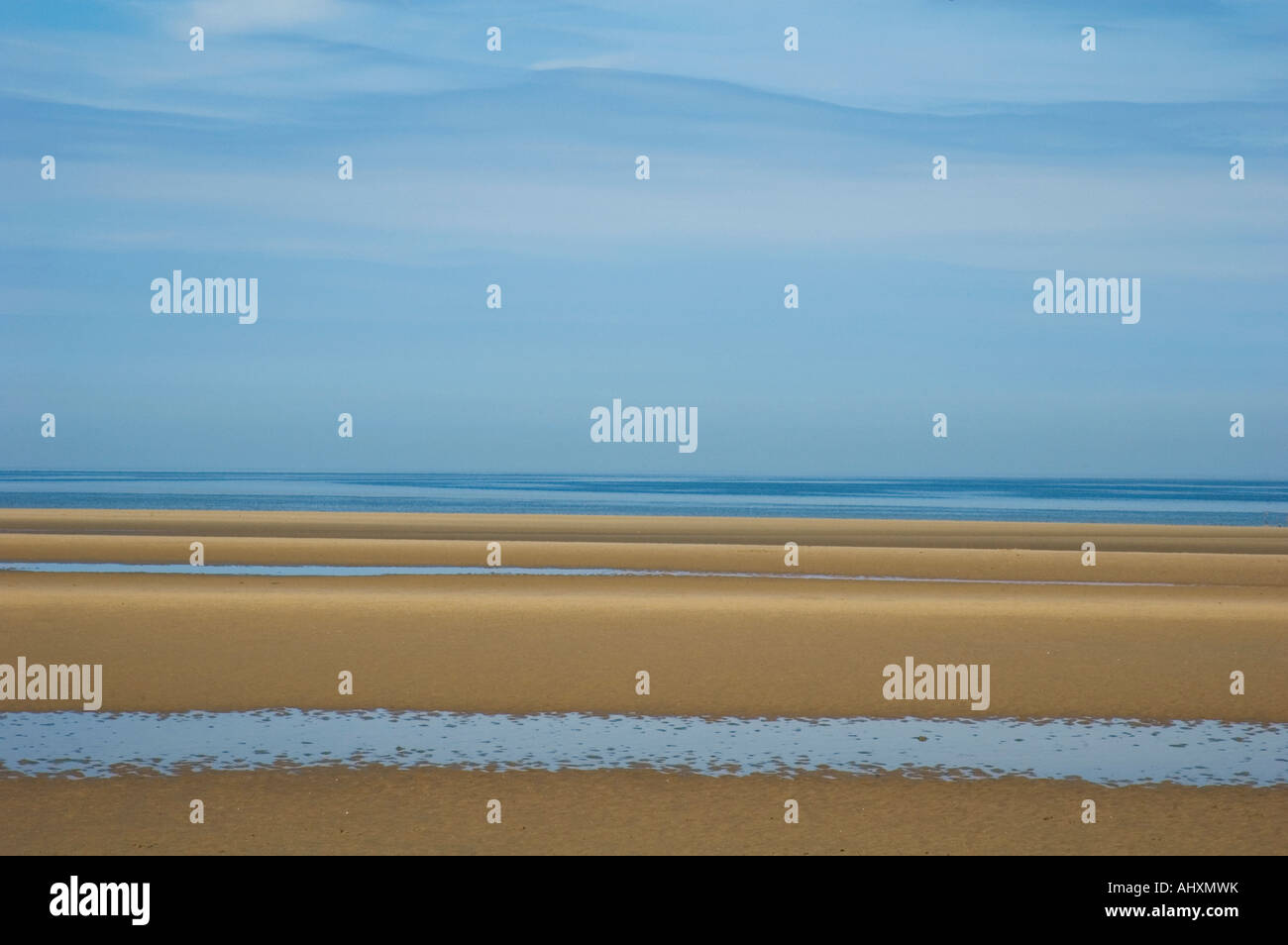 Abstrakten Blick auf Strand und Meer, Talacre, Nordwales Stockfoto