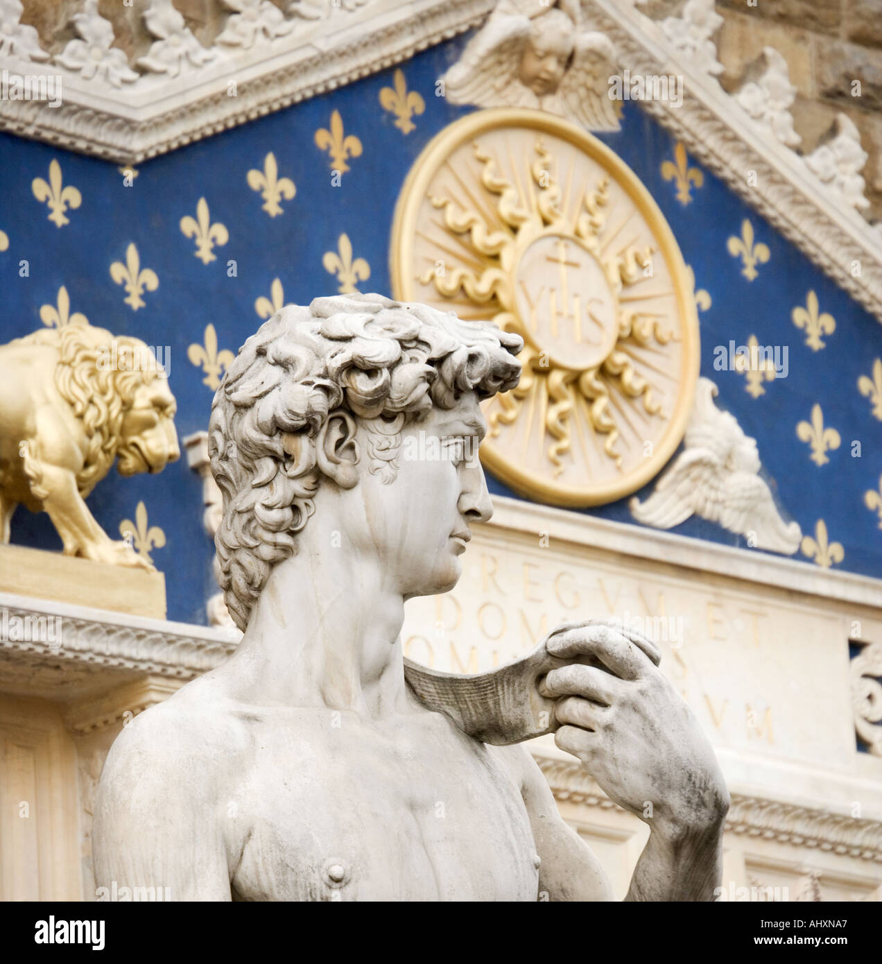 Michelangelo s David im italienischen Piazza Stockfoto