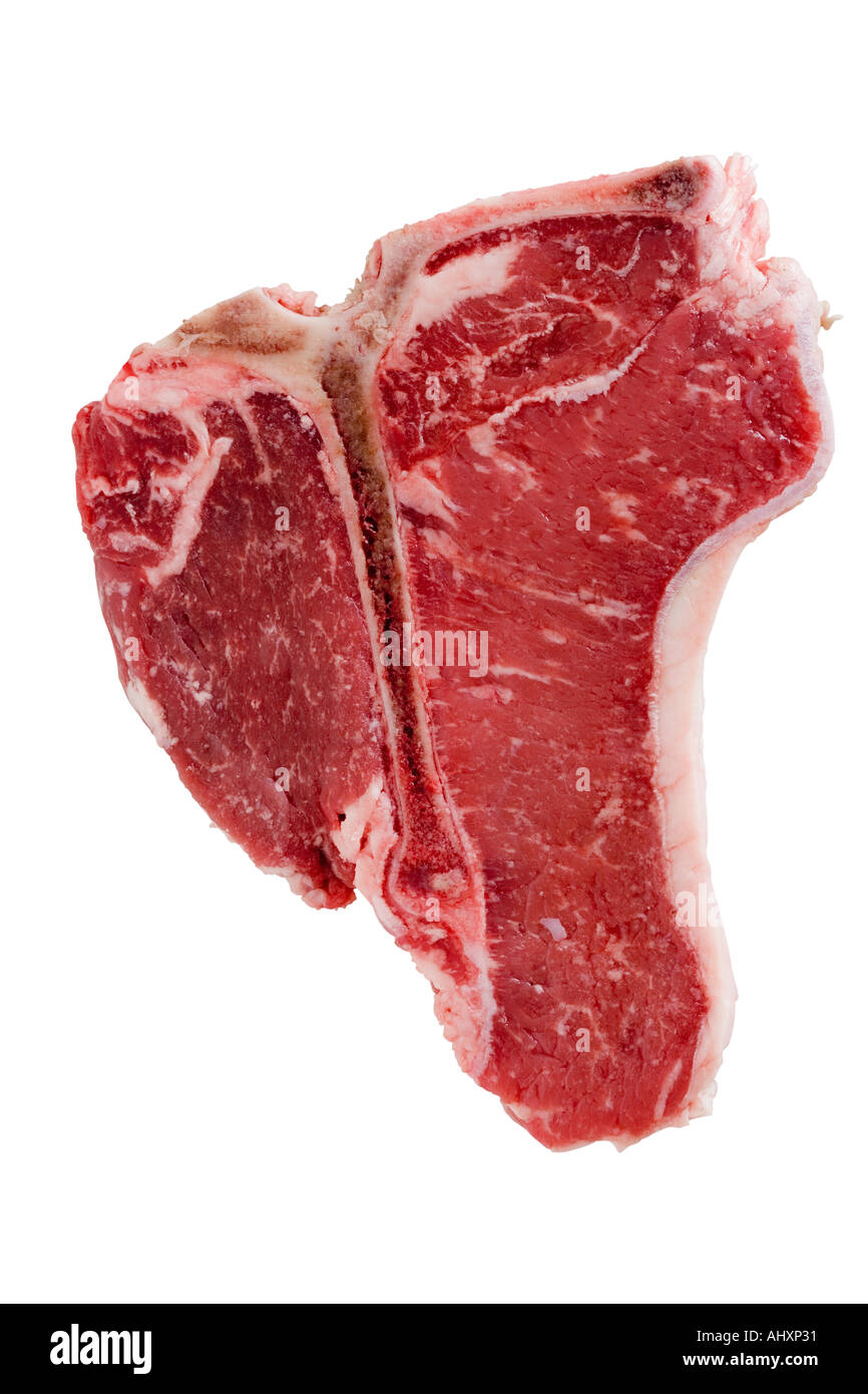 Nahaufnahme eines rohen Steaks Stockfoto