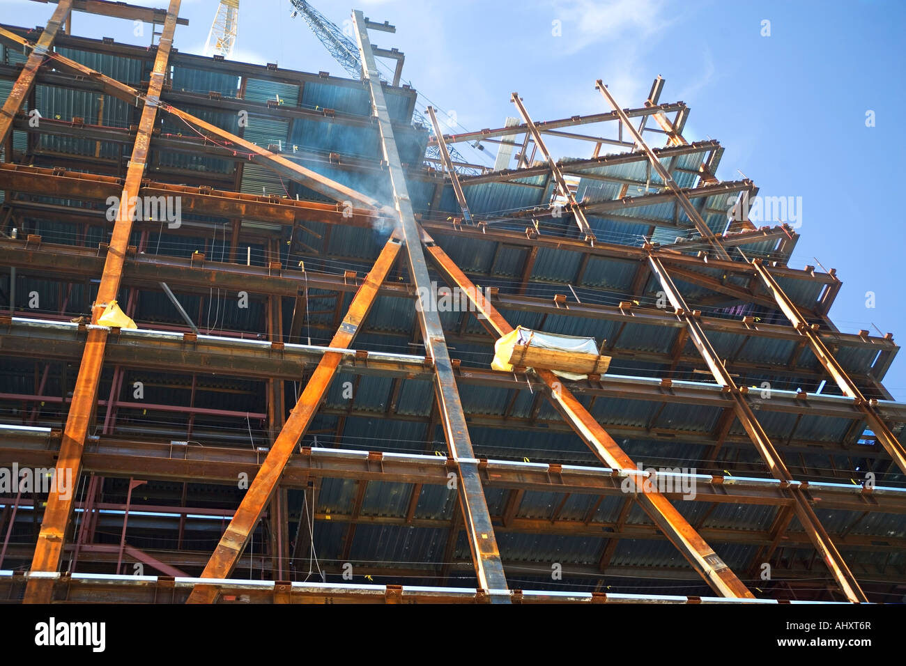 Niedrigen Winkel Blick auf Baustelle Stockfoto