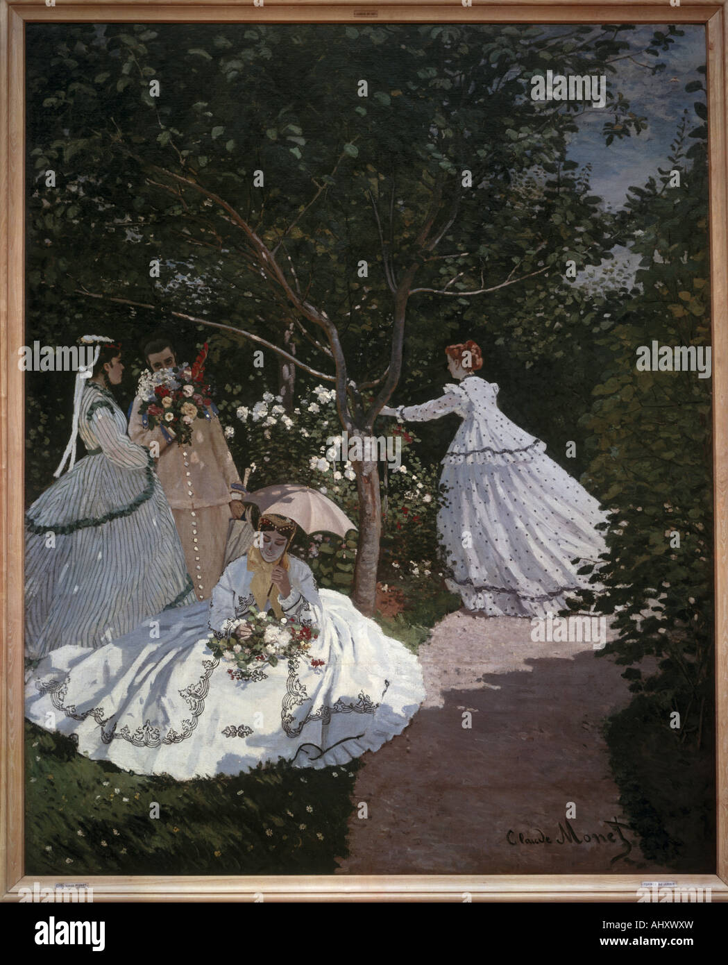 "Bildende Kunst, Monet, Claude (1840-1926), Malerei,"Frauen im Garten", 1867, Öl auf Leinwand, Jeu de Paume, Paris Frankreich, Fre Stockfoto