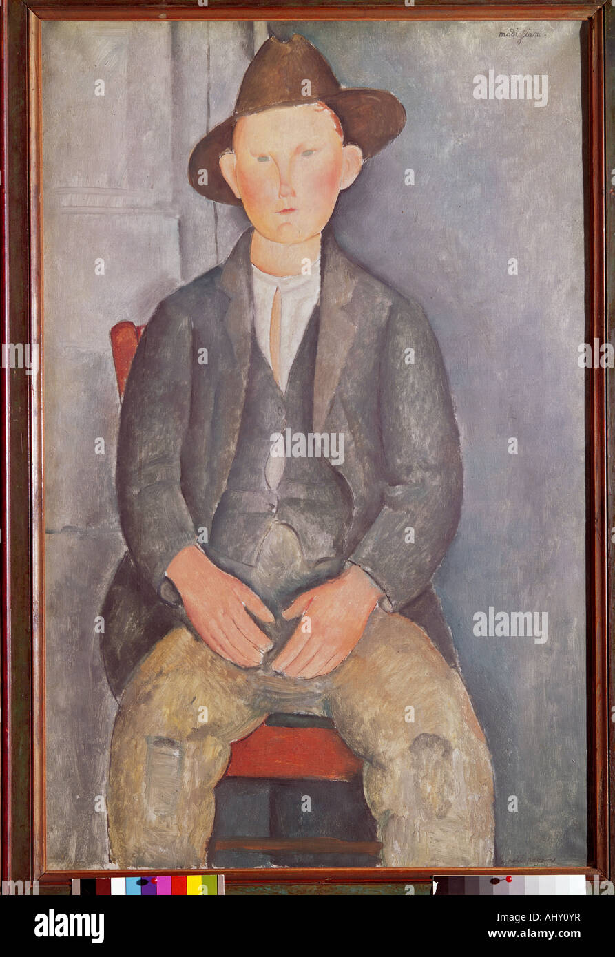"Fine Arts, Modigliani, Amedeo (1884 – 1920), Malerei,"Das Bürle", ca. 1918, Öl auf Leinwand, Tate Gallery, London, Stockfoto