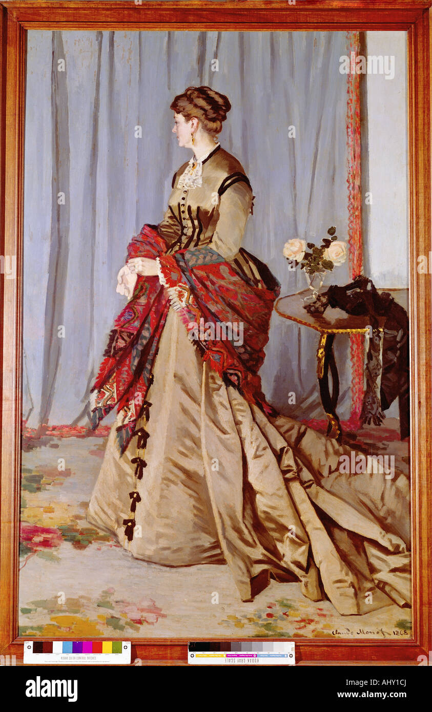 "Bildende Kunst, Monet, Claude (1840-1926), Malerei,"Madame Gaudibert", 1868, Öl auf Leinwand, Jeu de Paume, Paris, Französisch, OP Stockfoto