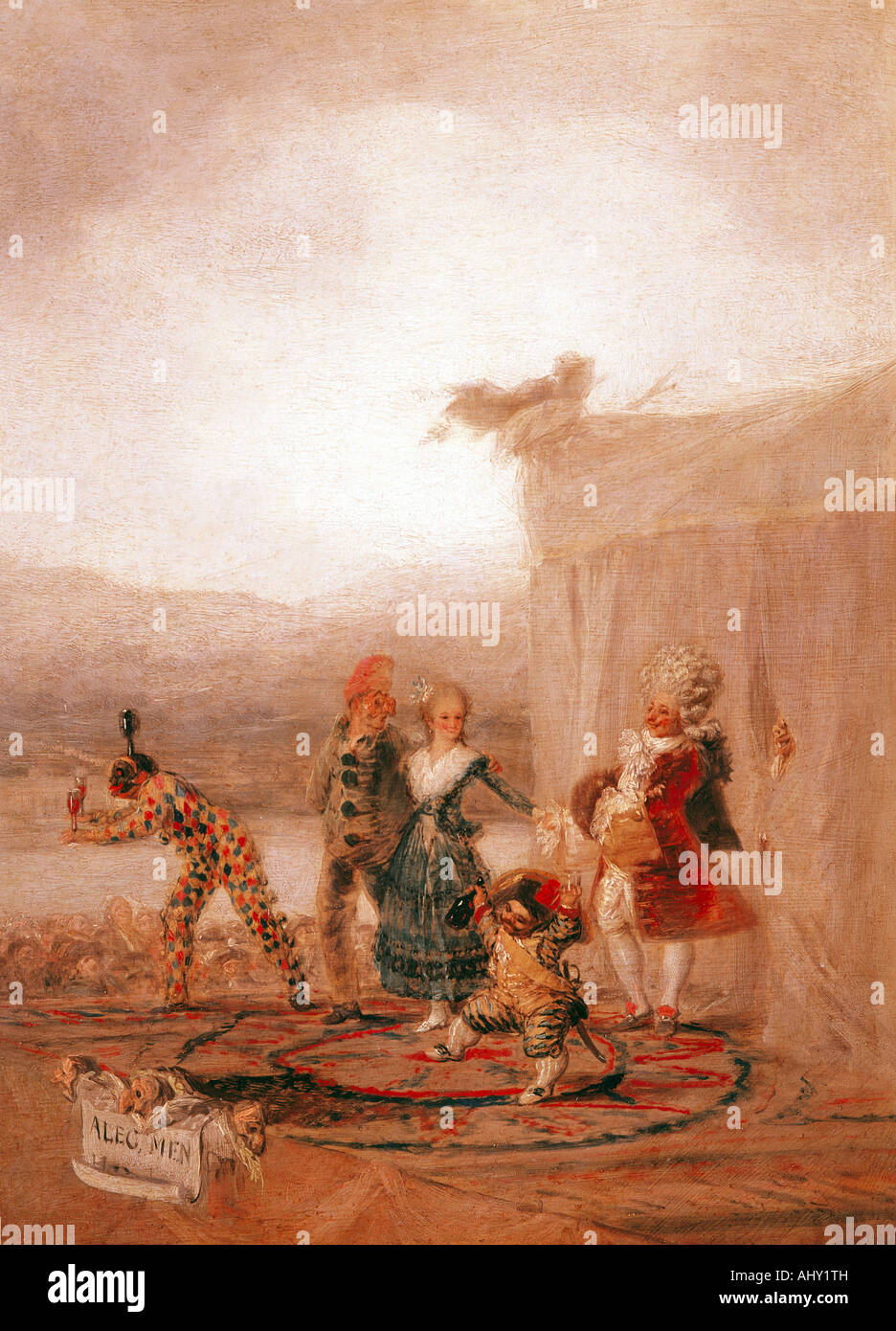 "Fine Arts, Goya y Lucientes, Francisco de, (1746-1828), Malerei,"Los Comicos Ambulantes", ("fahrenden Komödianten"), Stockfoto