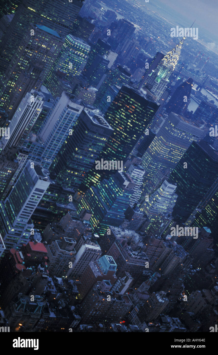 Skyline von New York Empire State Gebäude Staat New York NY Nordamerika US USA Stockfoto