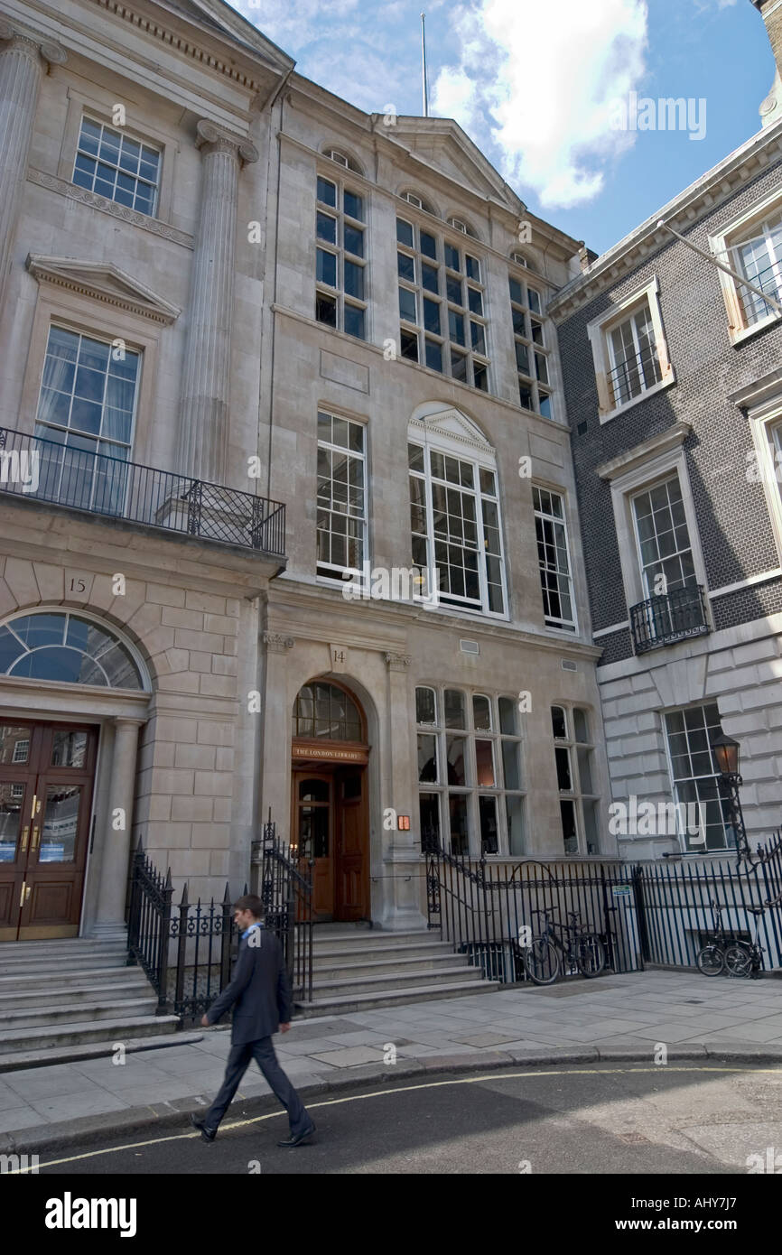 Die Londoner Bibliothek St James Square in London Stockfoto