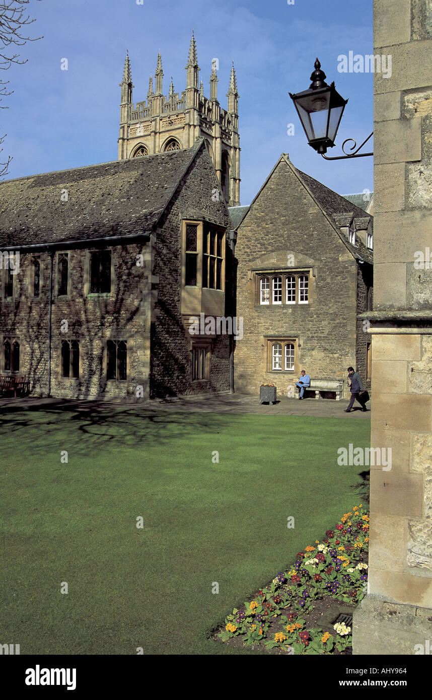 Merton College-Gelände und Turm Stockfoto