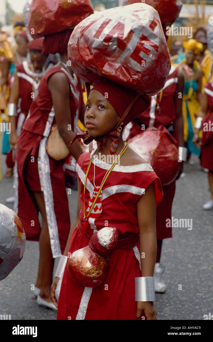 Notting Hill Carnival in London in England in Großbritannien im Vereinigten Königreich Großbritannien. Menschen, die Spaß Leben Lifestyle Kultur Westindischen Jamaican Stockfoto