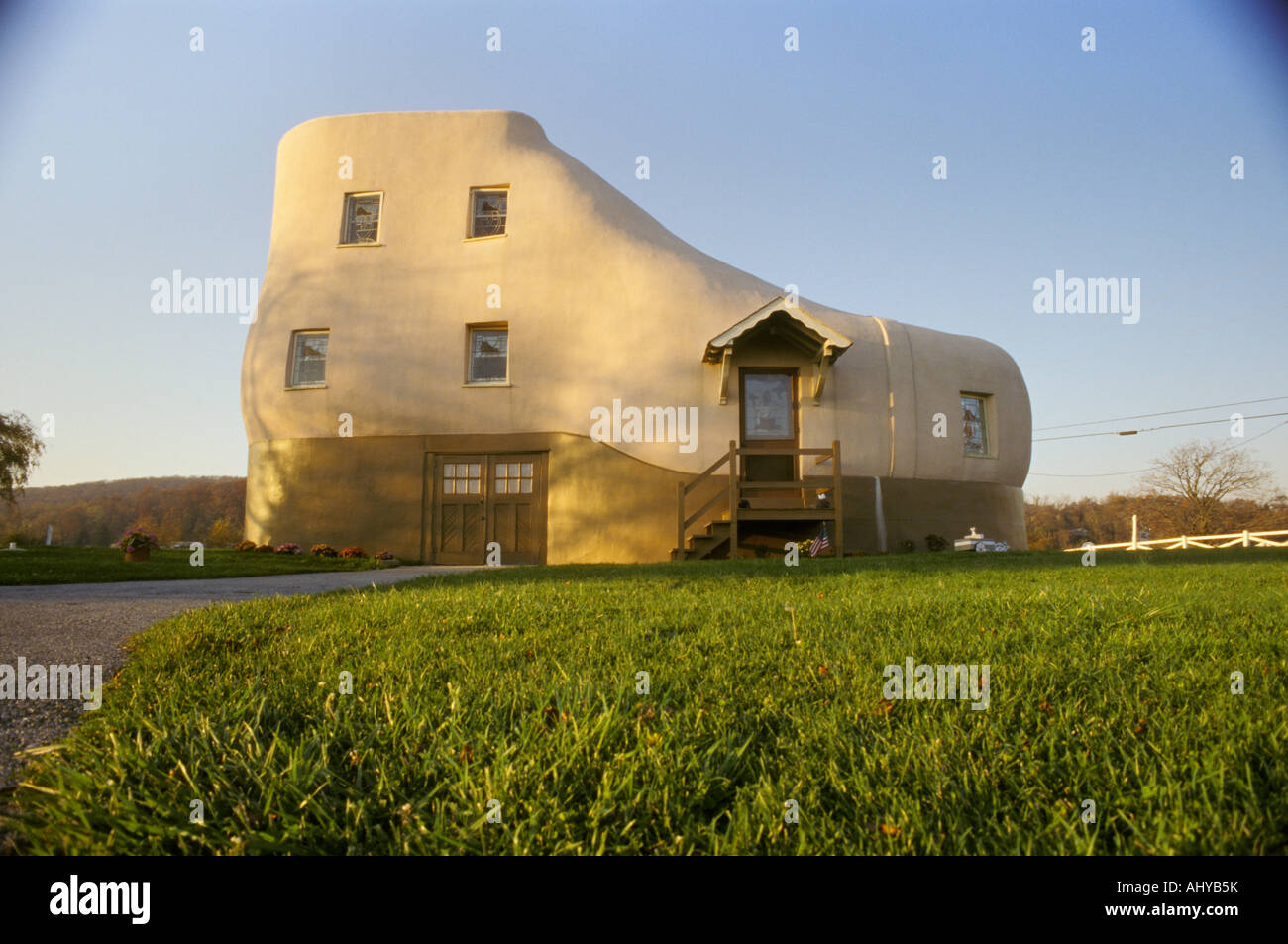 Kinderreim inspiriert Werbung Regelung dort war eine alte Dame lebte in einem Schuh Haines Haus York PA Pennsylvania americana Stockfoto