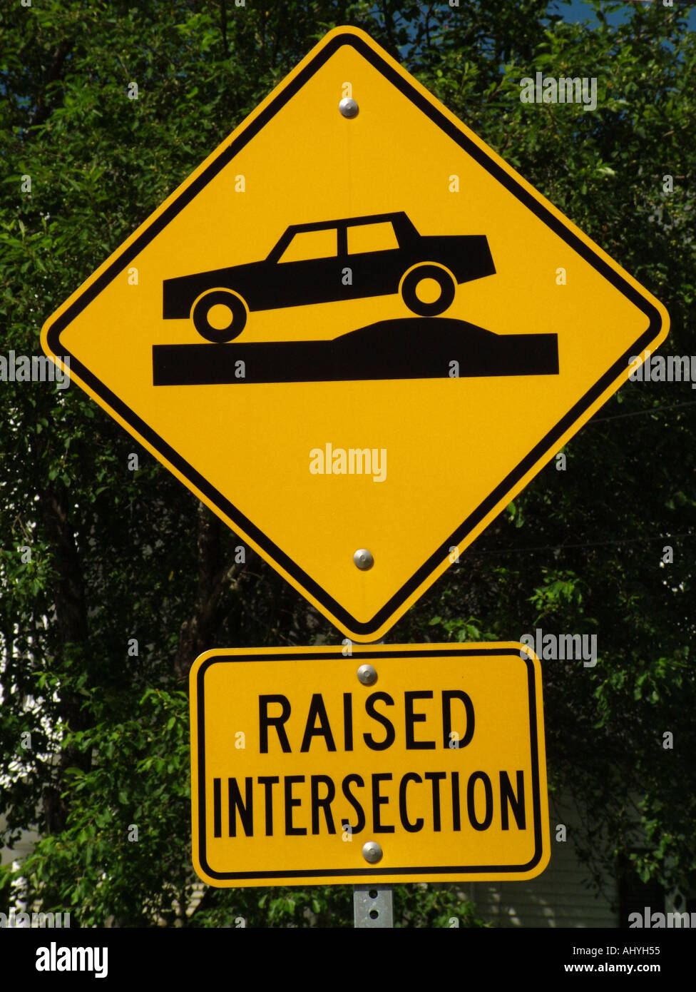 AJD45818, Straßenschild, hob Kreuzung Stockfoto