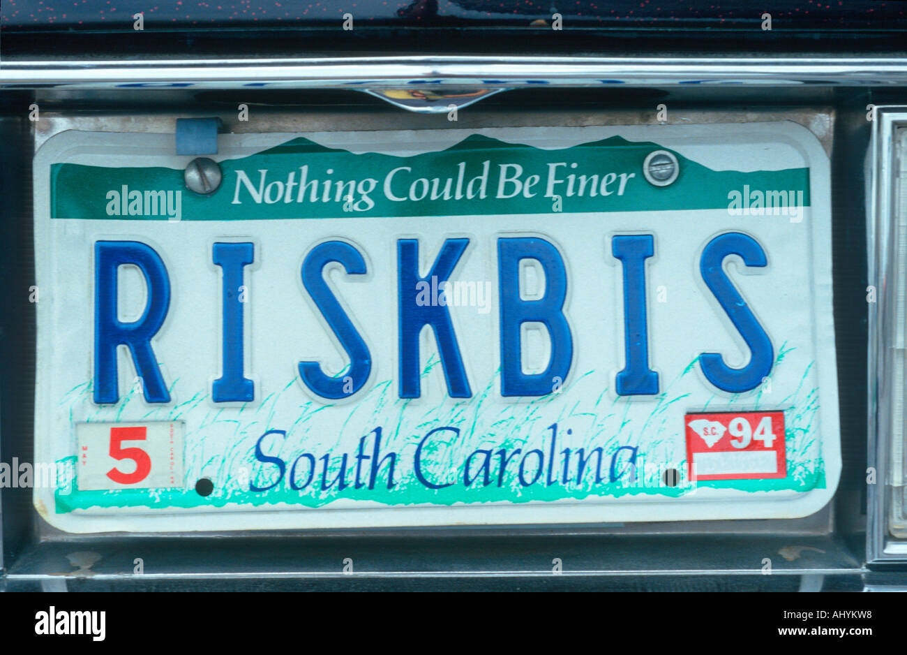 Eitelkeit Nummernschild South Carolina Stockfoto