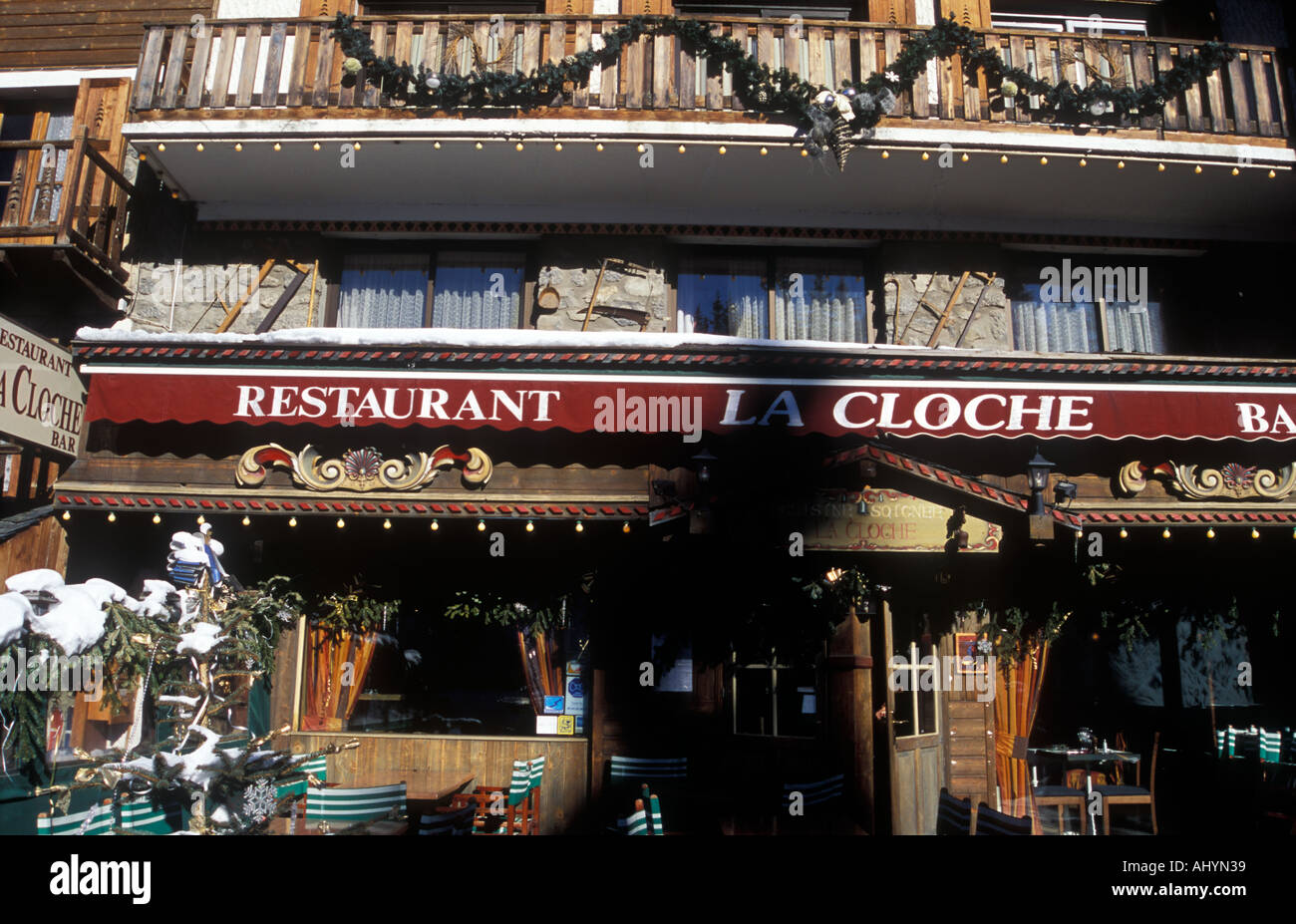 Restaurant La Cloche Courchevel 1850 Courcheval französischen Alpen Stockfoto