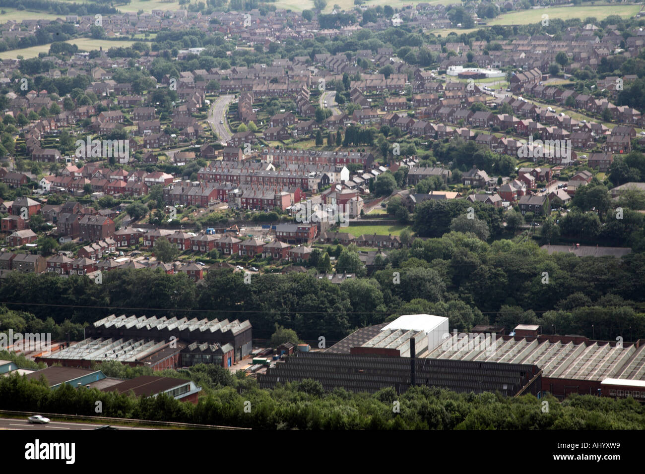 Stocksbridge Stahlwerke und Stadt in Pennine Hills in der Nähe von Sheffield Yorkshire England Stockfoto