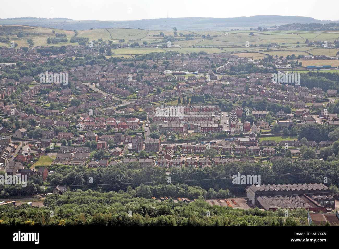 Stocksbridge Stahlwerke und Stadt in Pennine Hills in der Nähe von Sheffield Yorkshire England Stockfoto