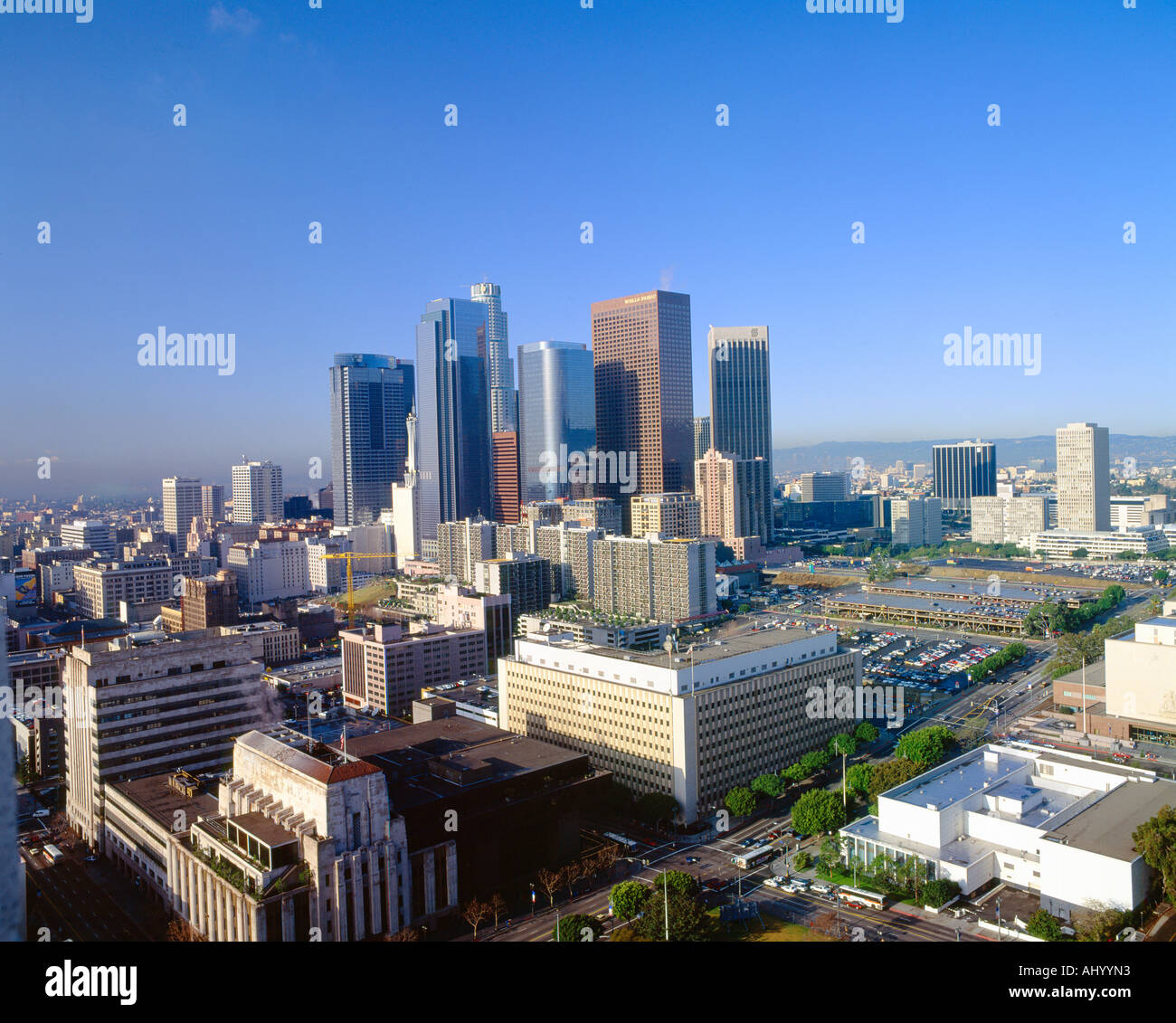 Skyline von Los Angeles aus Kalifornien Rathaus Stockfoto