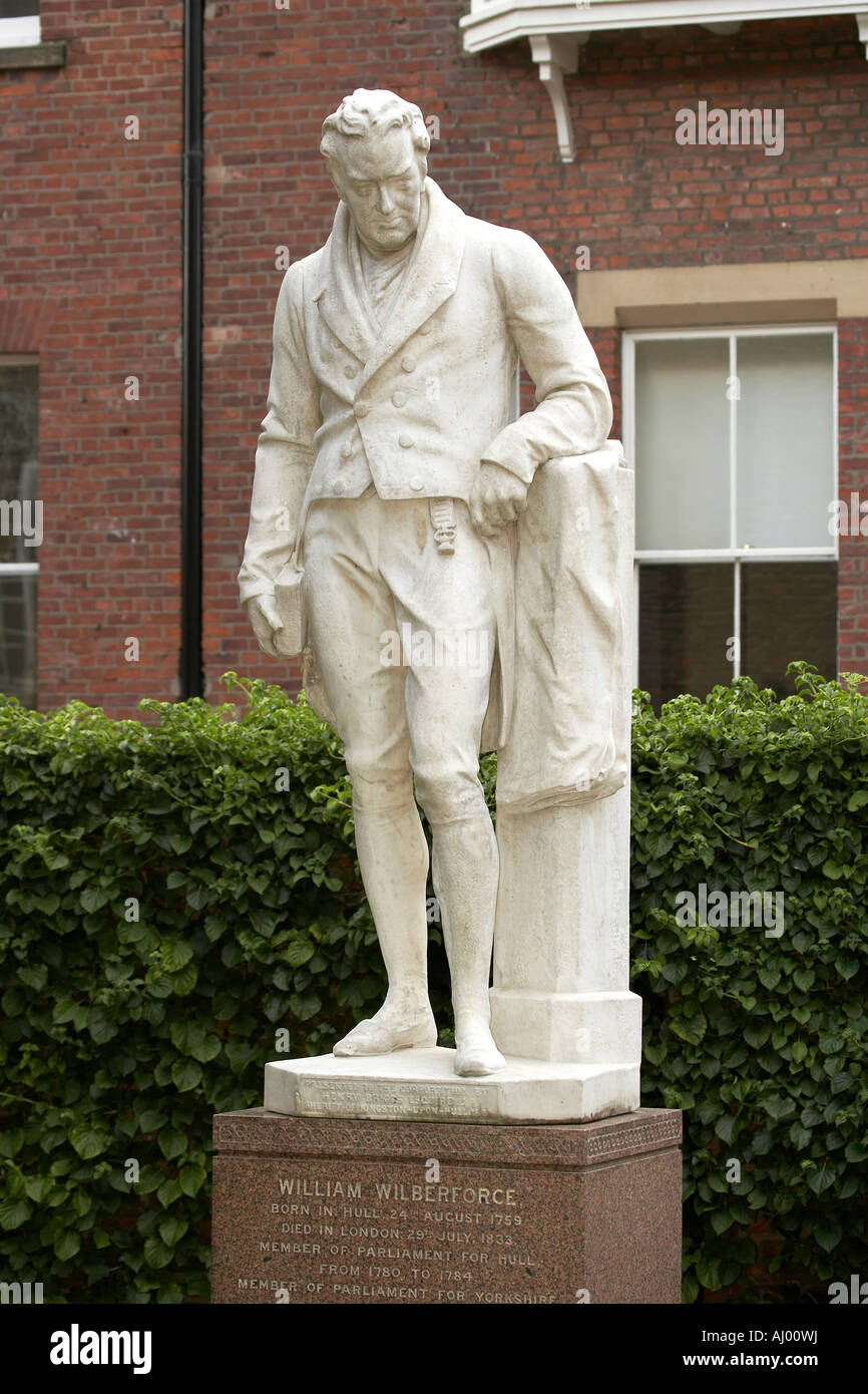 William Wilberforce Statue außerhalb Wiliam Wilberforce House High Street Hull East Yorkshire Stockfoto