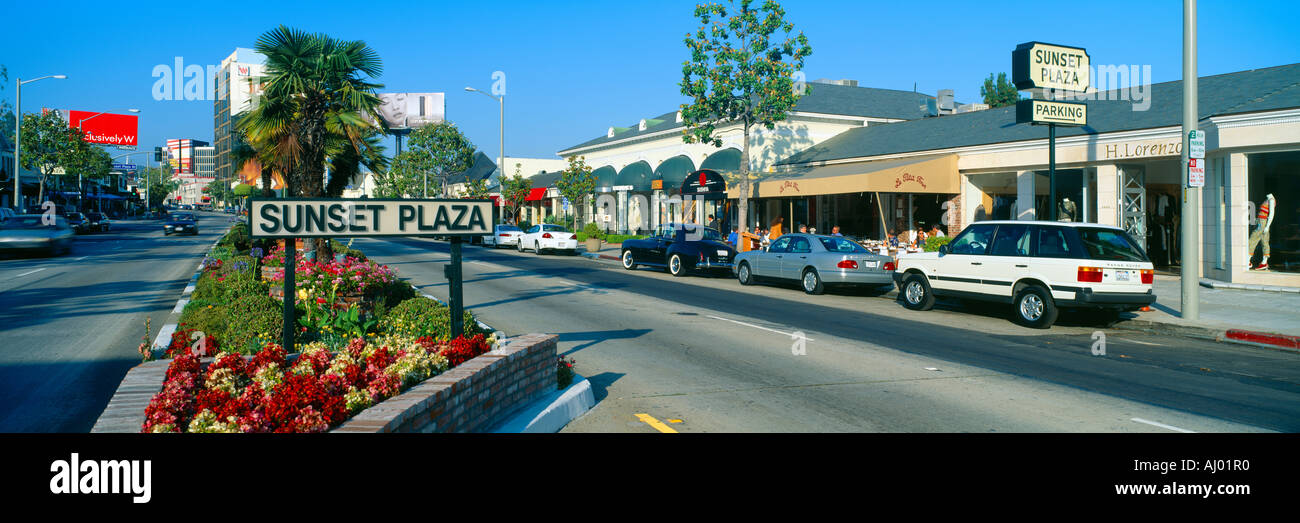 Sunset Plaza Sunset Blvd-Los Angeles-Kalifornien Stockfoto
