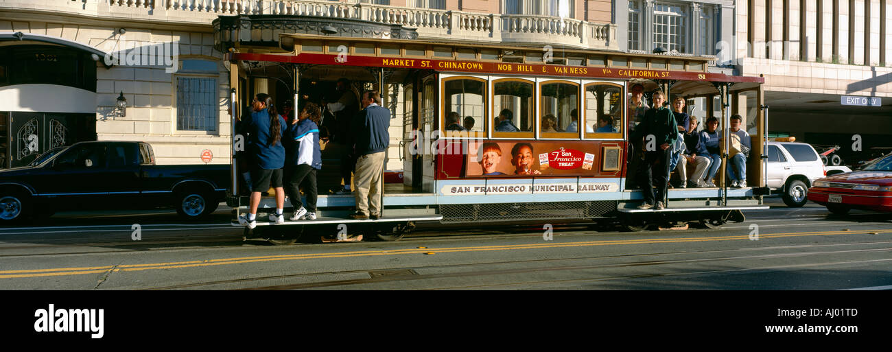 Cable Car Nob Hill San Francisco, Kalifornien Stockfoto