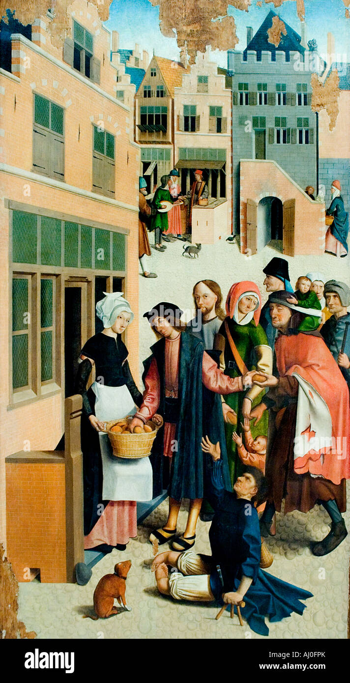Meister von Alkmaar sieben Werke der Barmherzigkeit 1504 Stockfoto