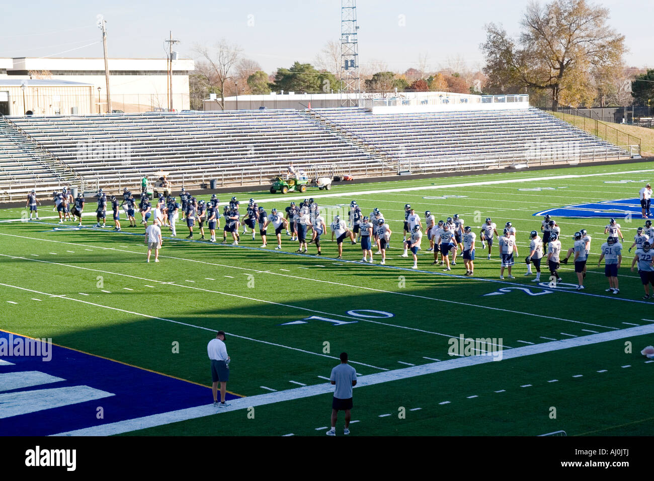 Kansas KS USA Fußballtraining von Washburn University Topeka KS Stockfoto