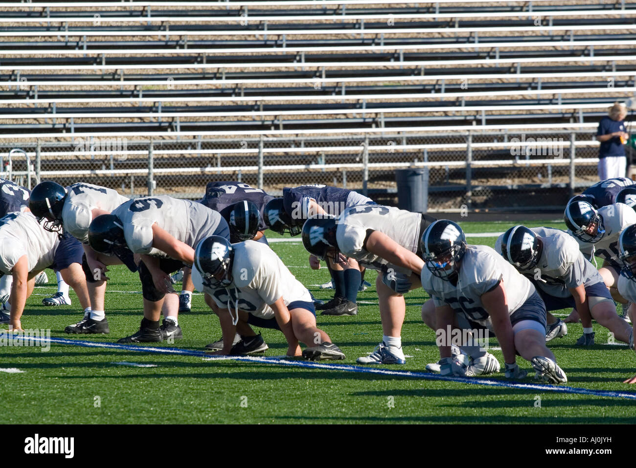 Kansas KS USA Fußballtraining von Washburn University Topeka KS Stockfoto