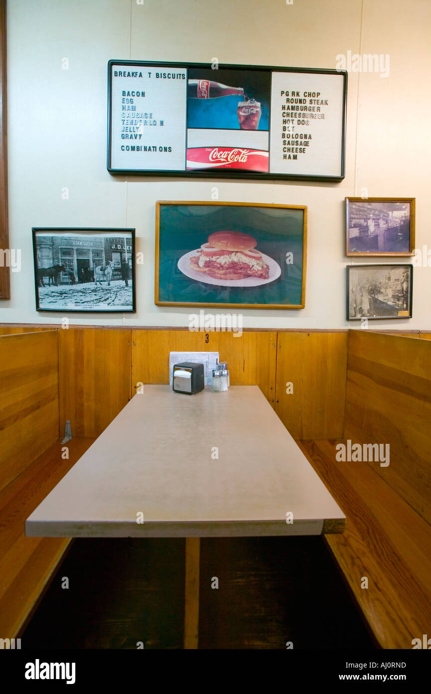 Interieur des Restaurants in Mount Airy North Carolina Stadt Sonderangebot-Mayberry RFD und Heimat von Andy Griffith Stockfoto