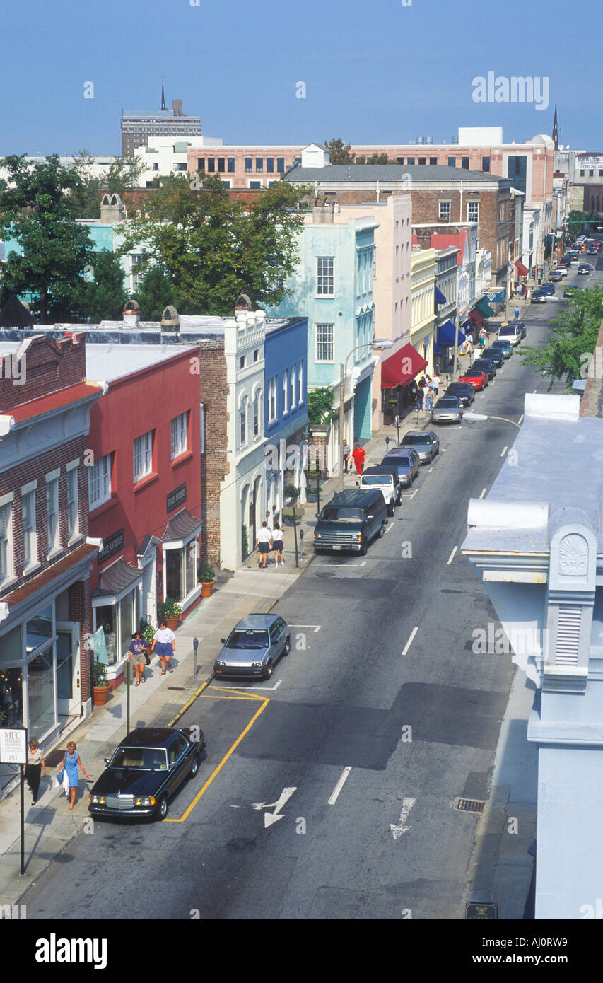 King Street im historischen Charleston SC Stockfoto