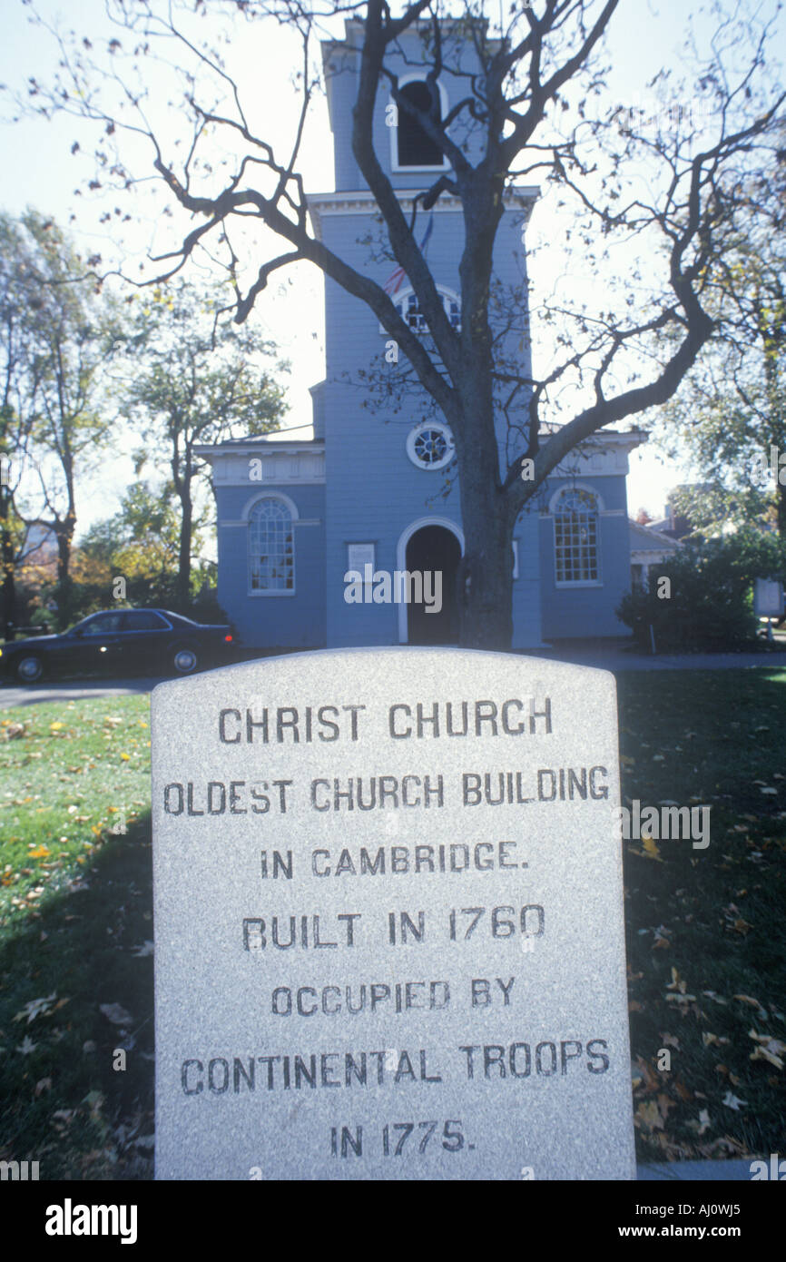 Historische Kirche und burying ground Cambridge MA Stockfoto