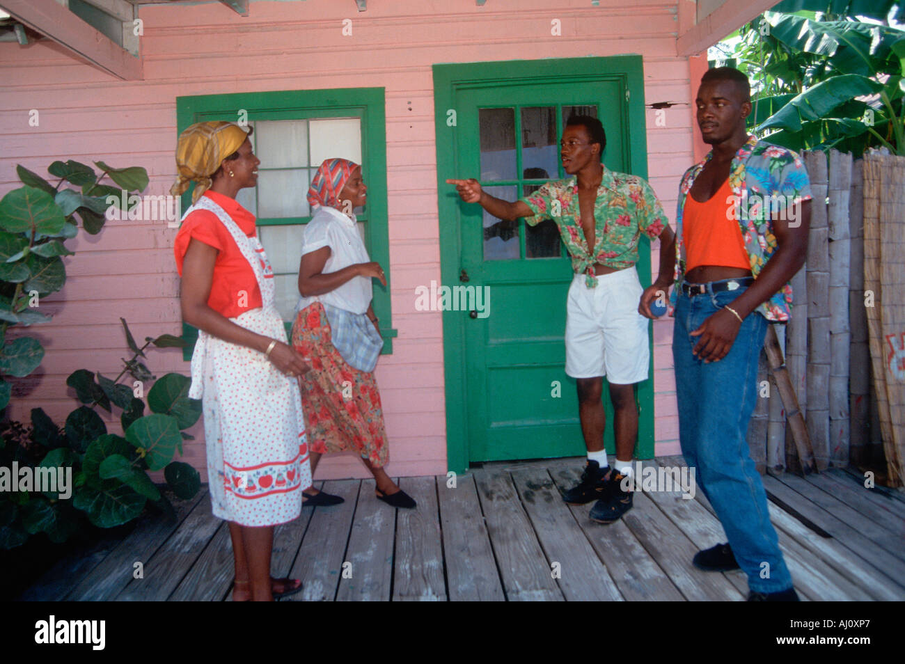 Afro-Amerikaner, die Durchführung für die Filmproduktion der Versuchung Stockfoto