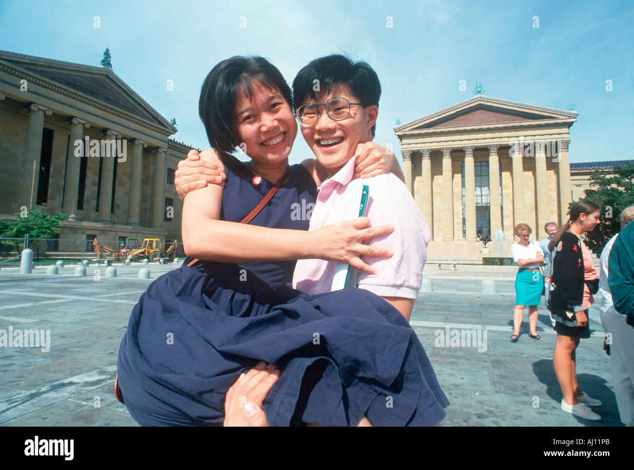 Korean American Brautpaar im Philadelphia Museum of Art Pennsylvania Stockfoto