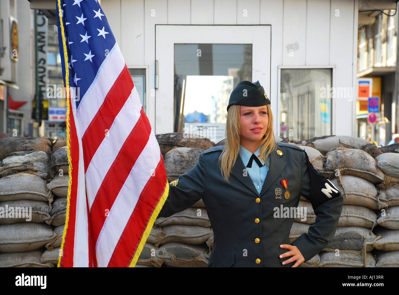 Checkpoint Charlie Friedrichstraße Berlin Deutschland Stockfoto