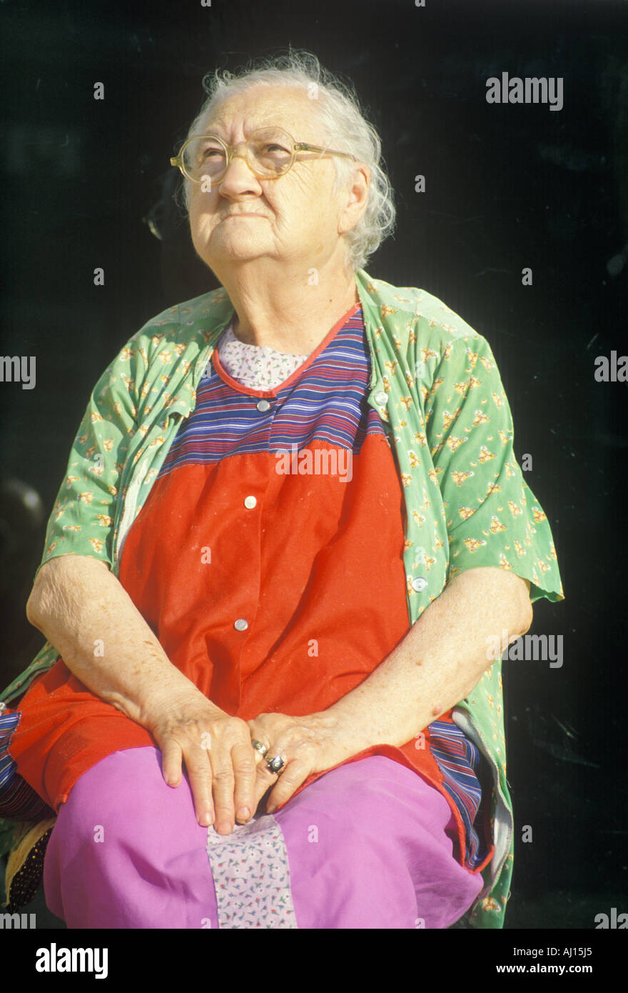 Eine ältere Frau Margaretville NY Stockfoto