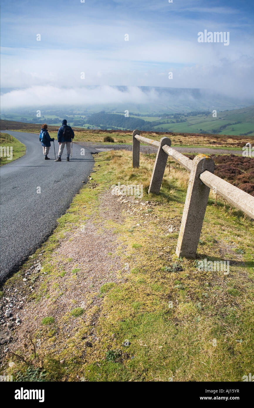 Wanderer auf North York Moors National Park Stockfoto