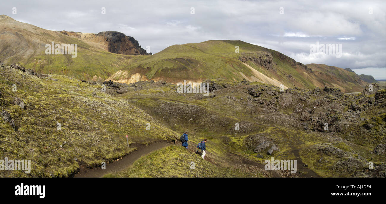 Auf der linken Seite des Berges der brennisteinsalda in landmannalaugar Island Stockfoto