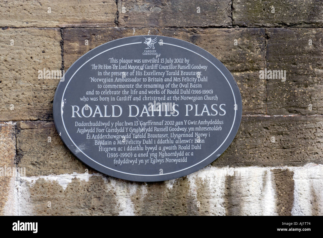 Roald Dahl Plass Cardiff Bay Cardiff Wales Großbritannien Stockfoto