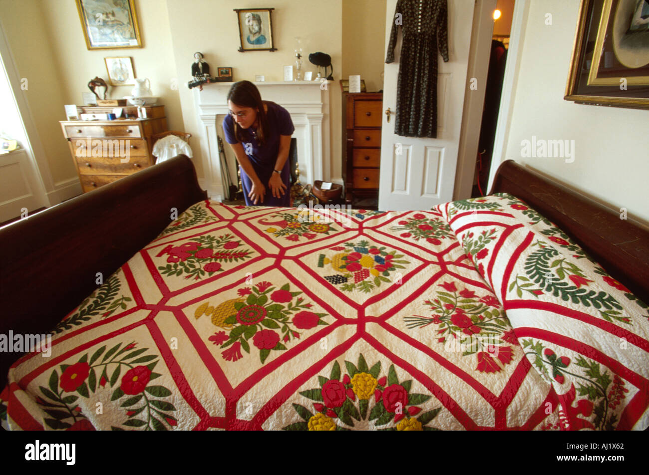 Ohio Erie County, Sandusky, Follett House Museum, Geschichte, Ausstellungsausstellung Sammlung, Verkaufsausstellung Sammlung, Bildung, Baltimore Album Quilt, gebaut 184 Stockfoto