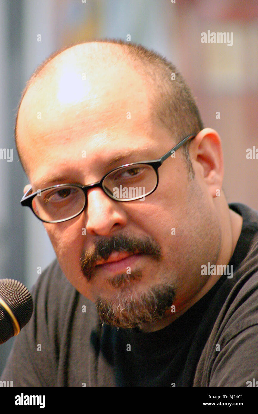 Jesús Palacios Spanisch Filmkritiker beim Semana Negra Festival in Gijón Spanien Sommer 2003 Stockfoto