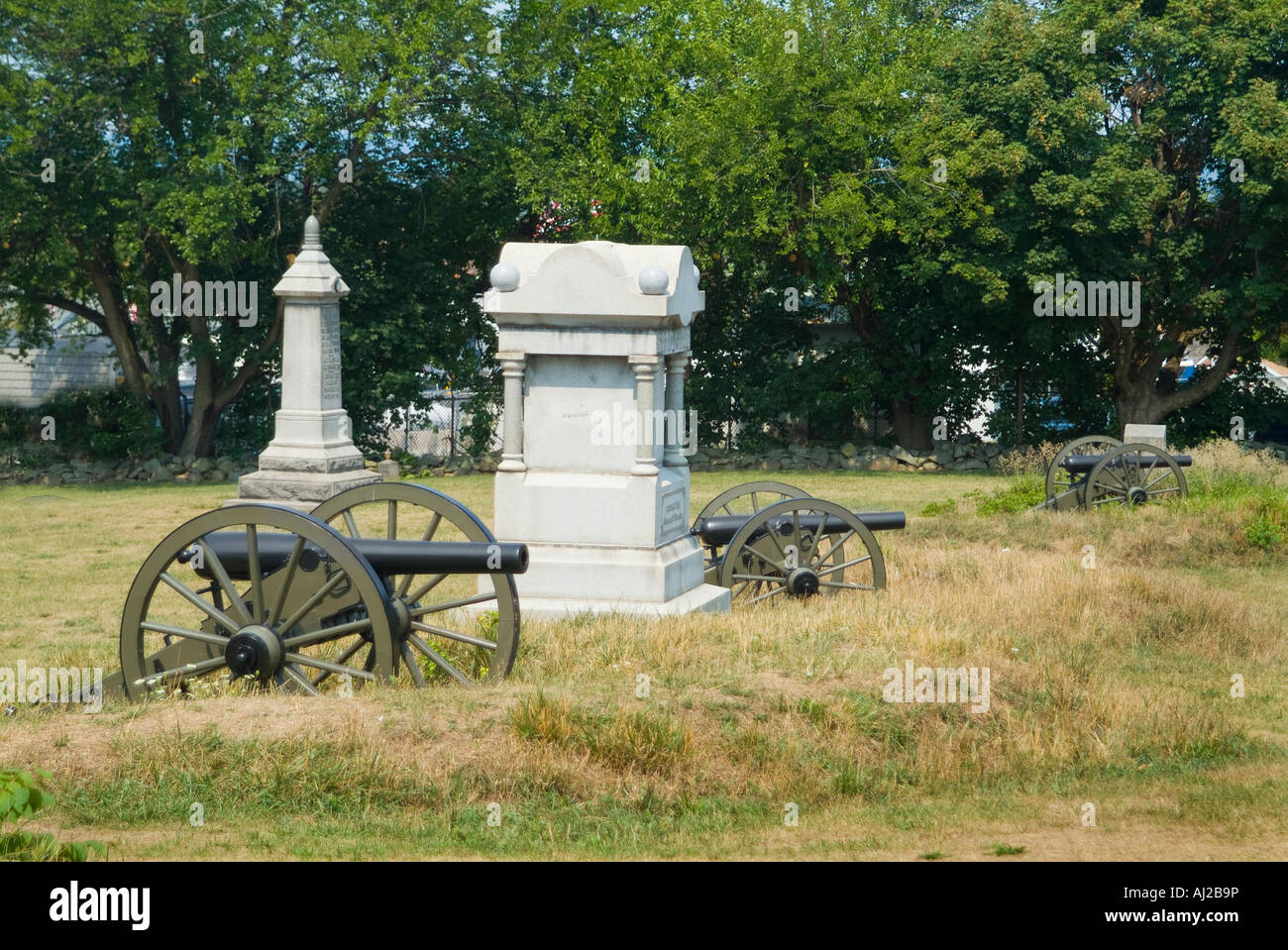 Gettysburg bürgerlichen Krieg-Denkmal & Kanone, Gettysburg, PA USA Stockfoto